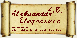Aleksandar Blažarević vizit kartica